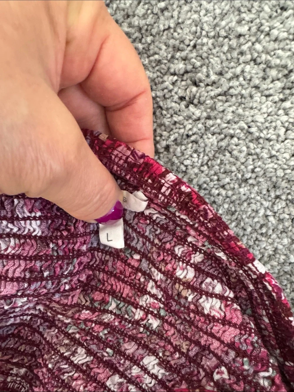 Maurices Floral Smocked Camisole in Burgundy and Pink - NWOT - Picture 7 of 8